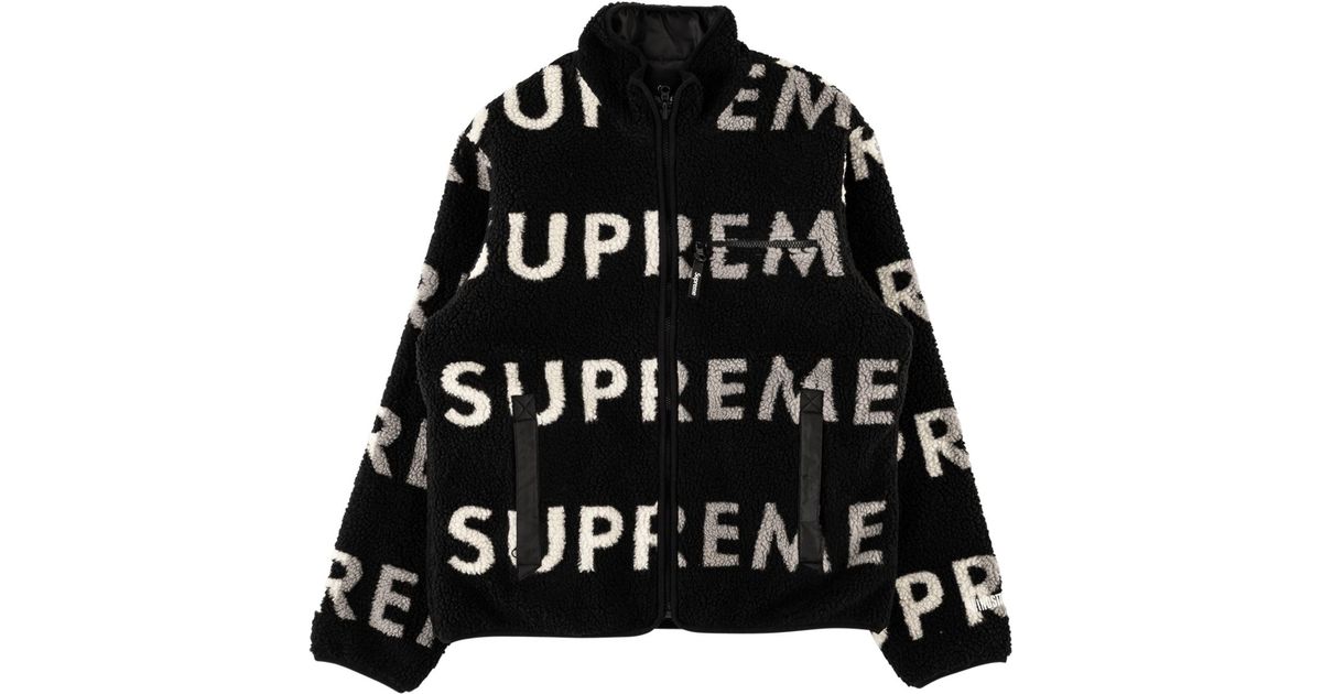 supreme reversible logo fleece jacket