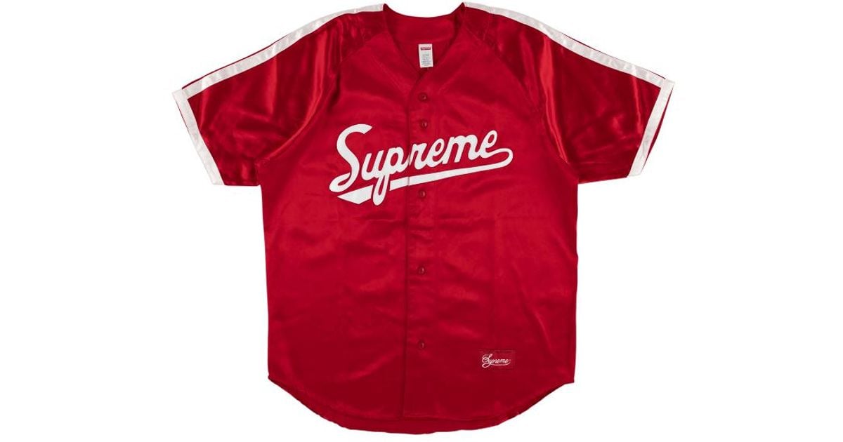 supreme satin baseball jersey