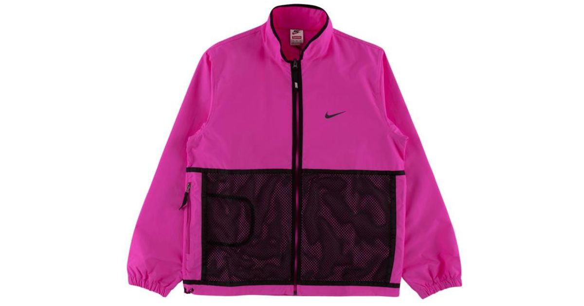 supreme nike trail running jacket pink