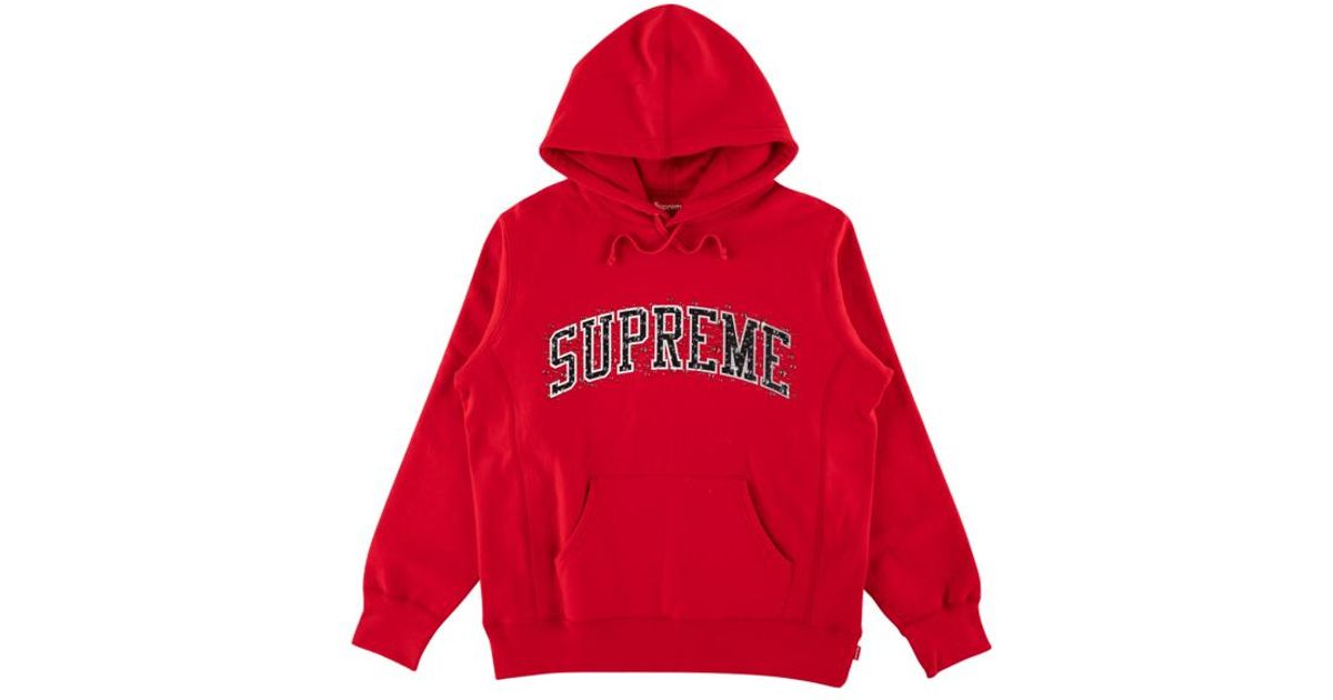 supreme water arc hoodie red