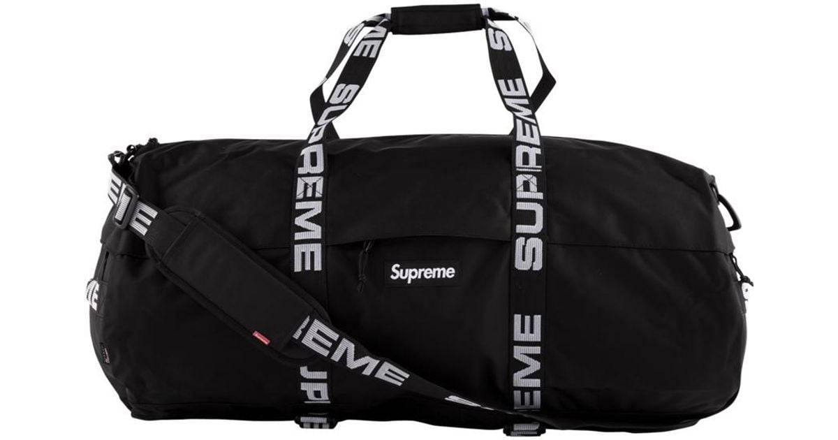 Supreme Logo Duffel Bag in Black Lyst
