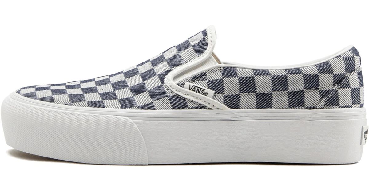 vans slip on platform checkerboard