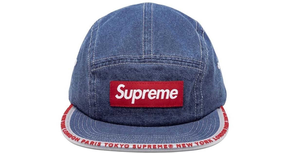 Supreme Worldwide Visor Tape Camp Cap in Blue for Men Lyst