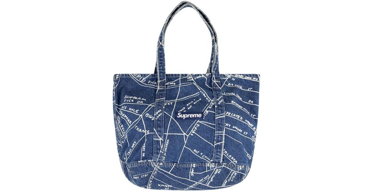 supreme gonz map denim tote