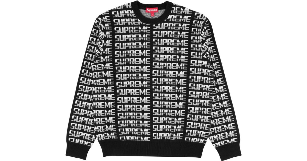 supreme logo repeat sweater