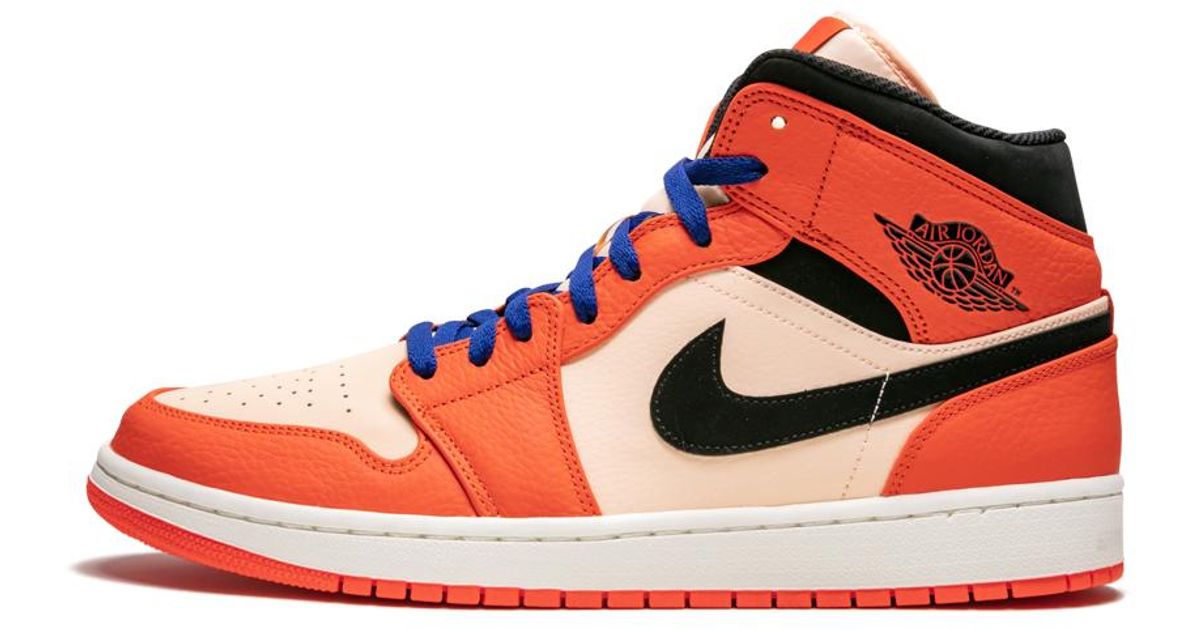 Nike Leather Air Jordan 1 Mid Se in Orange for Men - Save 82% | Lyst