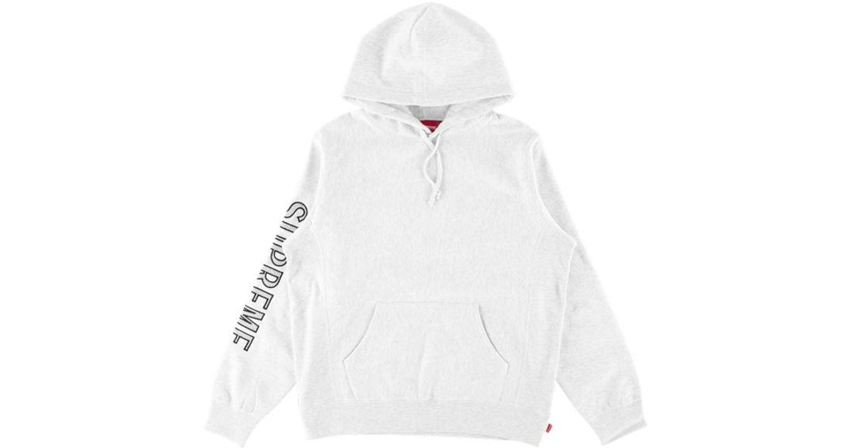 supreme sleeve embroidery hooded sweatshirt