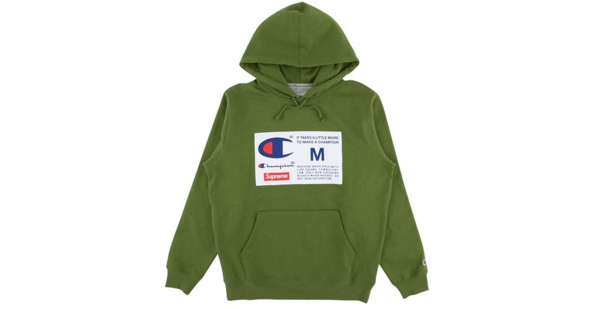 supreme champion label hoodie