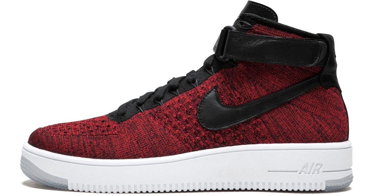 Nike Af1 Ultra Flyknit Mid in University Red (Red) for Men - Lyst