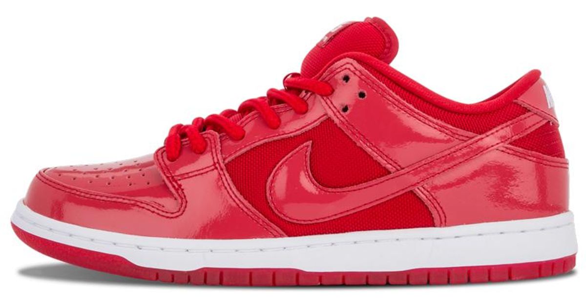 nike sb dunk low red patent leather