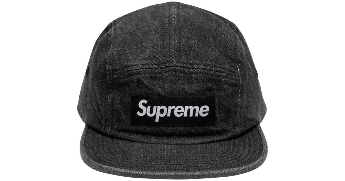 Supreme Denim Camp Cap 'ss 18' in Black for Men - Lyst