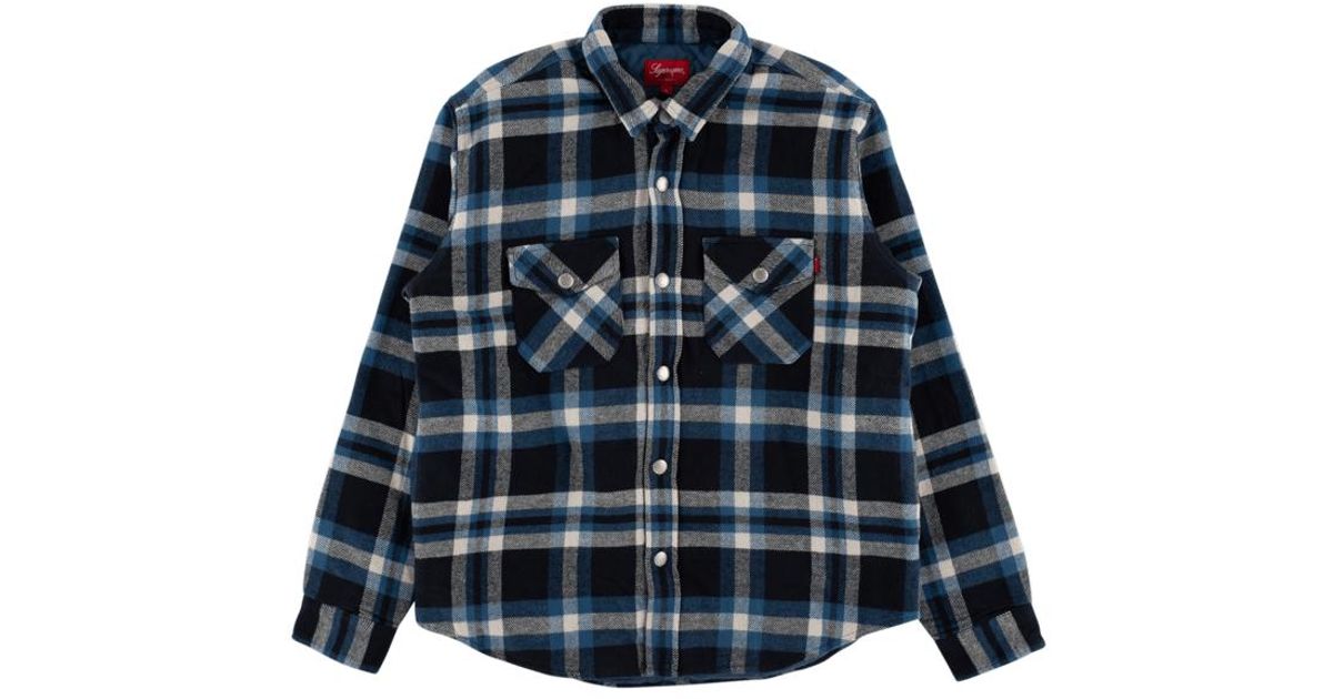 supreme quilted arc logo flannel