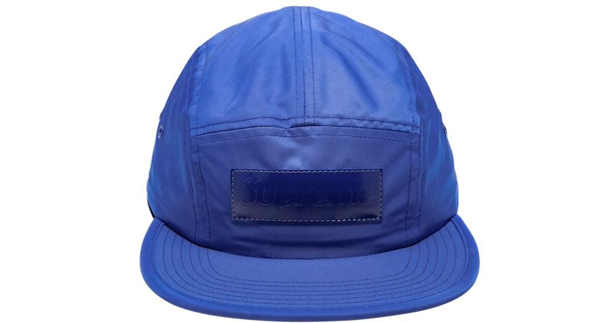 supreme patent leather patch camp cap