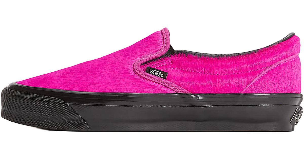 Vans Slip-On Fuchsia Pink Faux Fur Sneakers NEW* Unisex VANS CLASSIC CHECKERBOARD SLIP-ON FIZZ PINK  main image 3