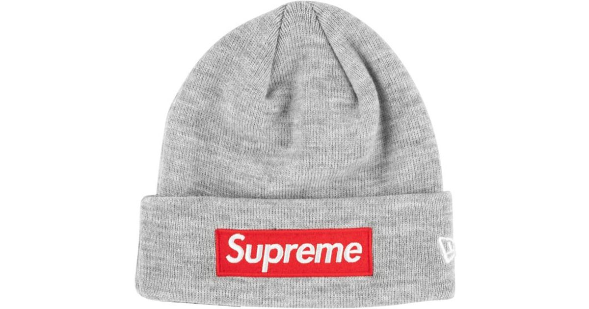 grey supreme beanie
