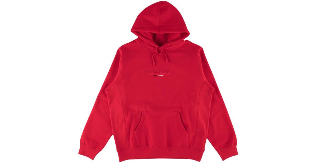 embossed logo hooded sweatshirt