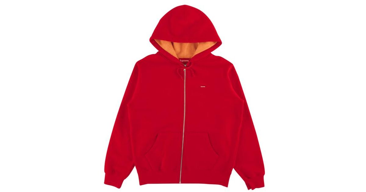 supreme contrast zip up hooded sweatshirt