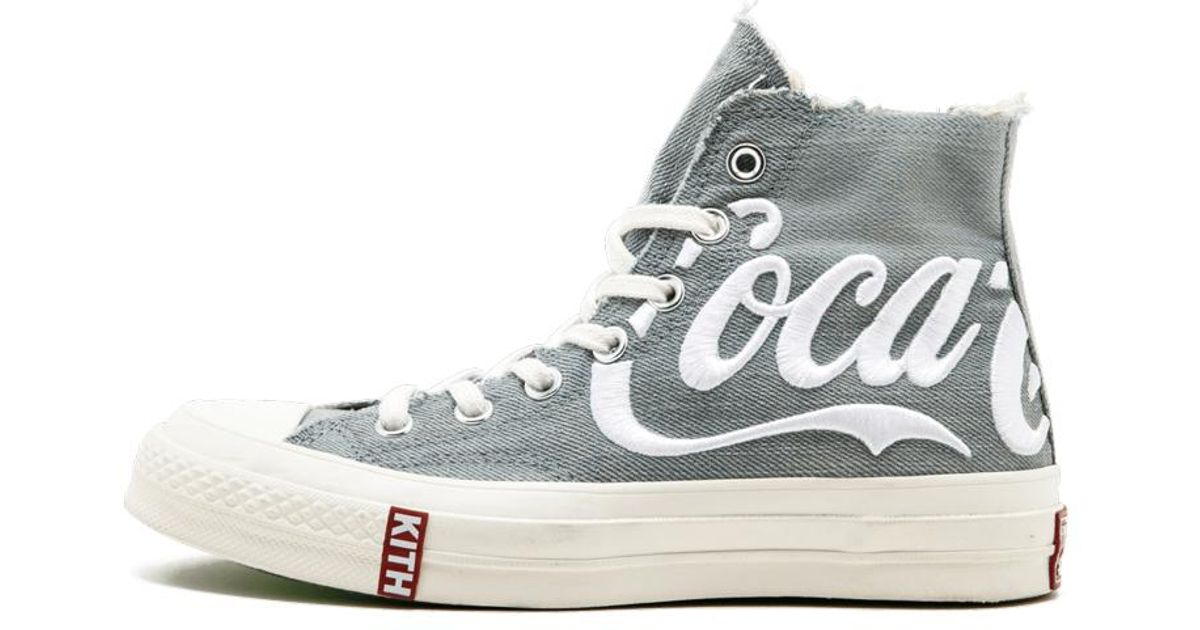 washed denim high top converse