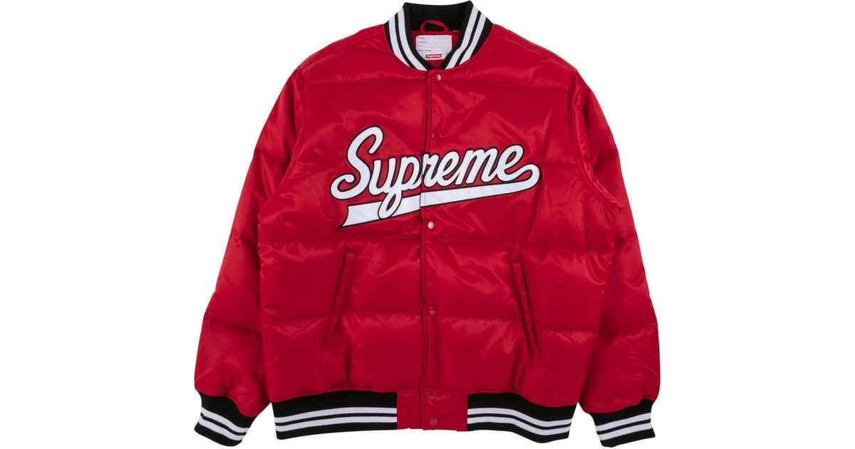 supreme red puffer jacket