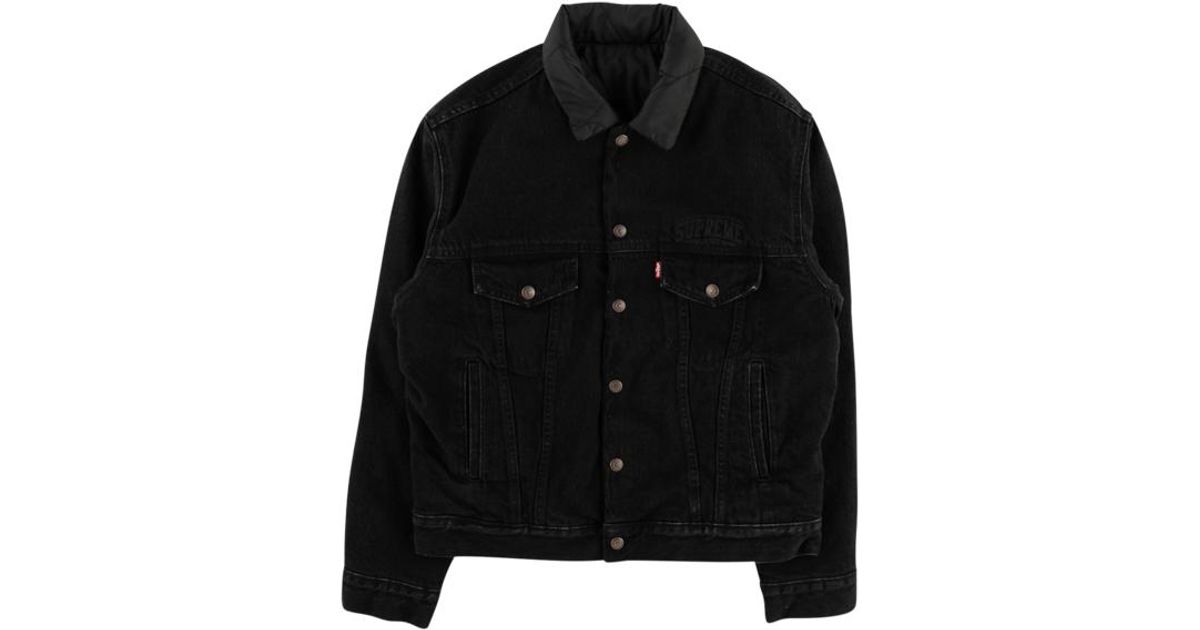 supreme levi's quilted reversible trucker jacket
