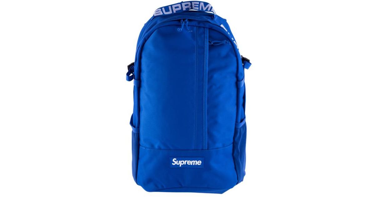 supreme backpack ss18 blue