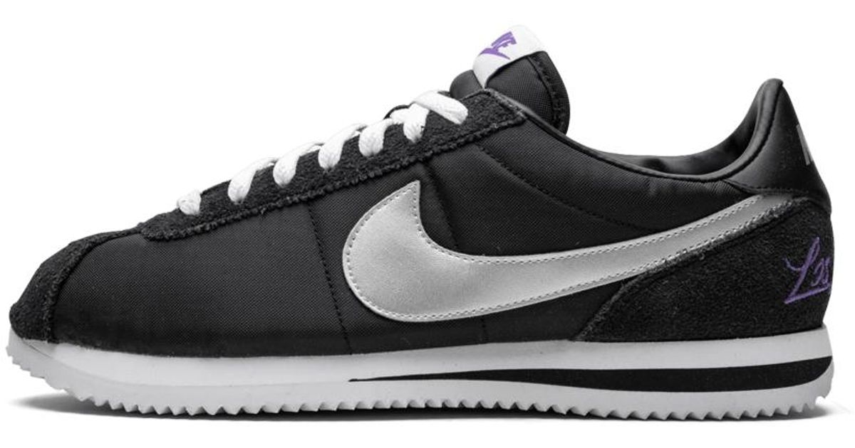 black and silver nike cortez