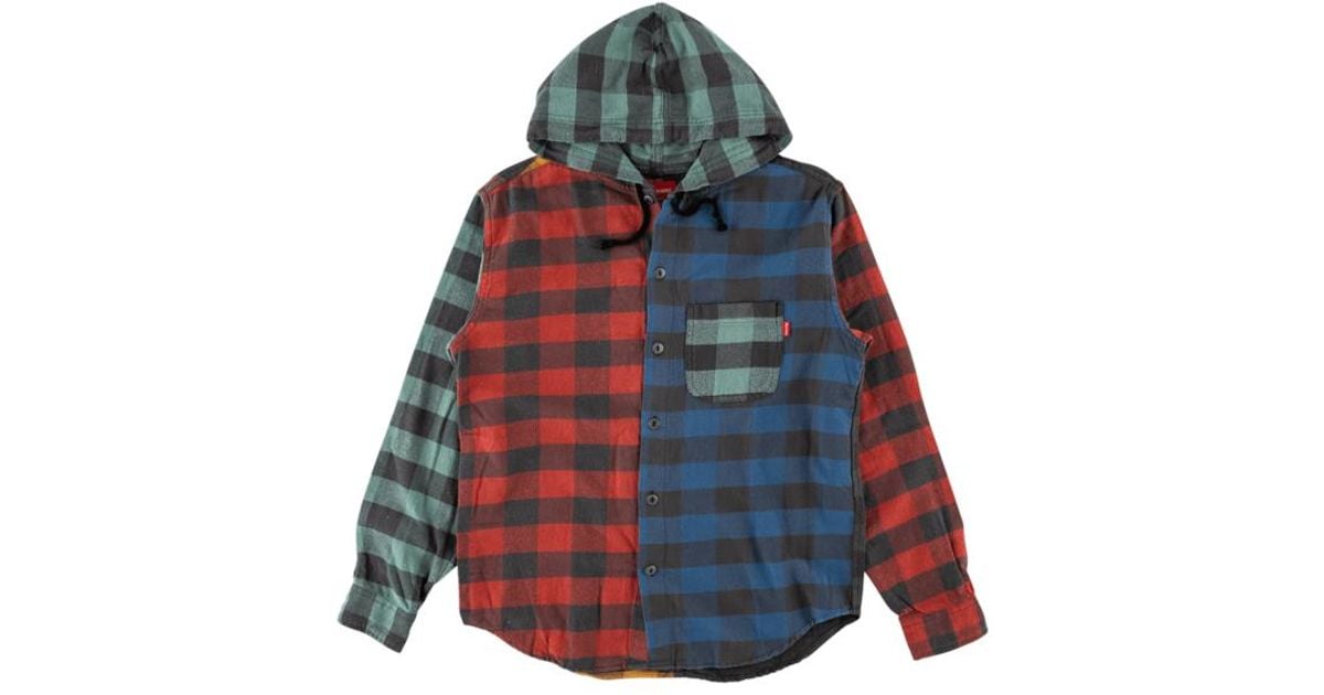 supreme hooded plaid flannel shirt