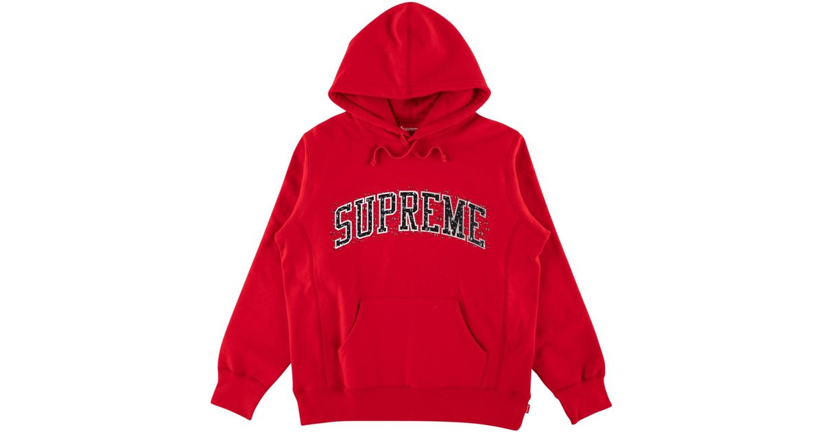 supreme water arc hoodie red