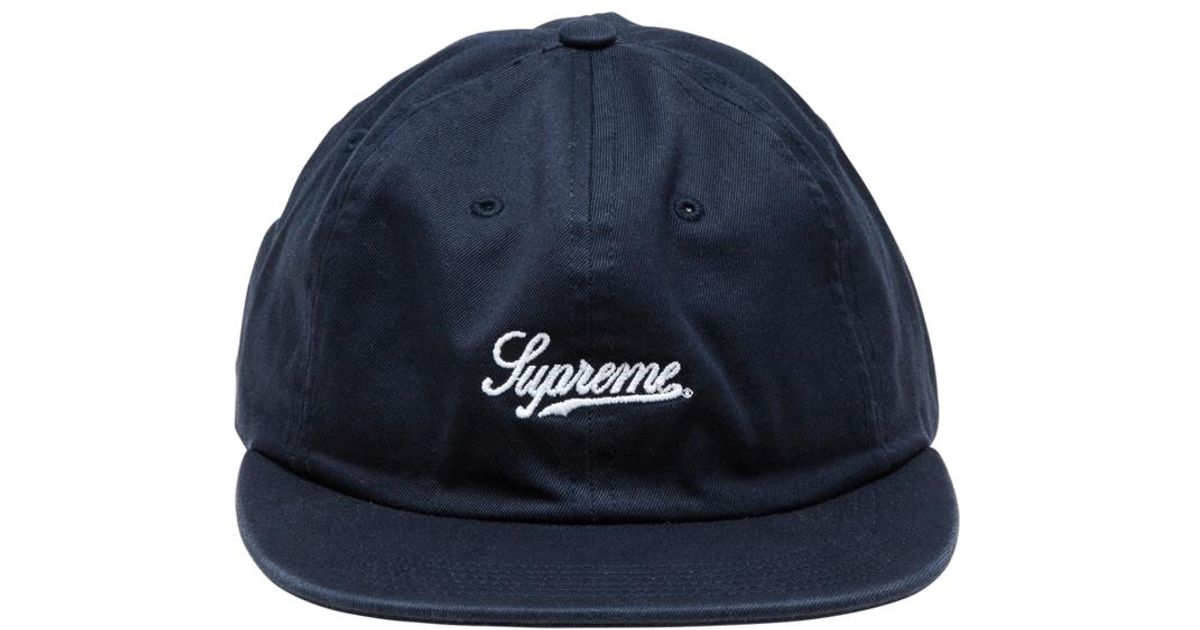 Supreme Script Logo Fitted 6-panel Cap 'ss 16' in Navy ...