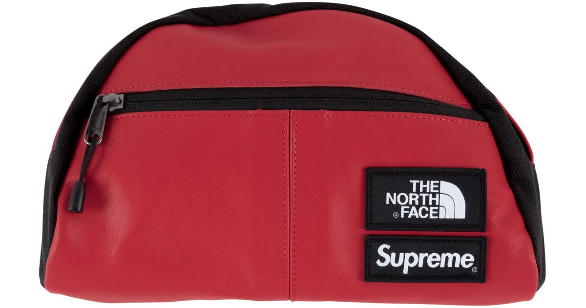 supreme tnf leather waist bag
