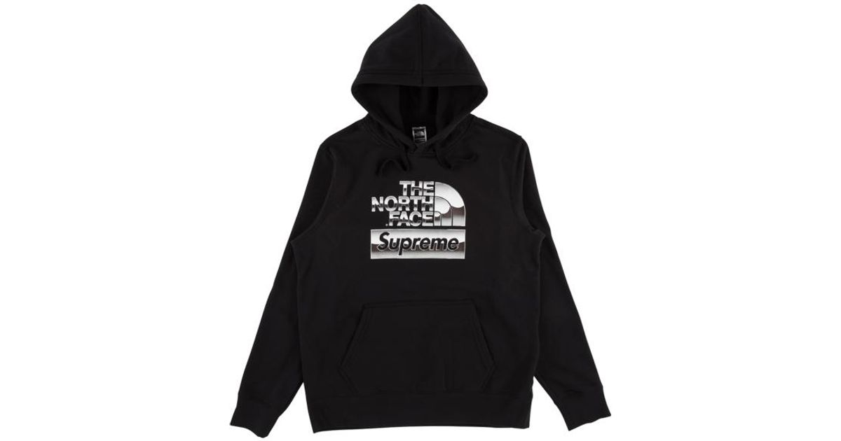 supreme tnf metallic hoodie