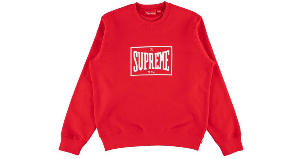 supreme warm up crewneck red