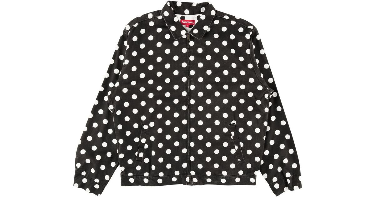 supreme polka dots rayon work jacket