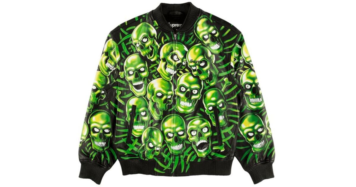 supreme green skull jacket