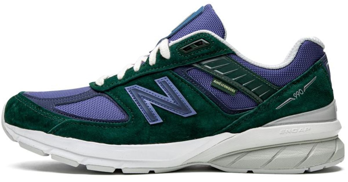 New Balance Suede X Aime Leon Dore 990 V5 Sneakers in Green for Men - Save 38% - Lyst