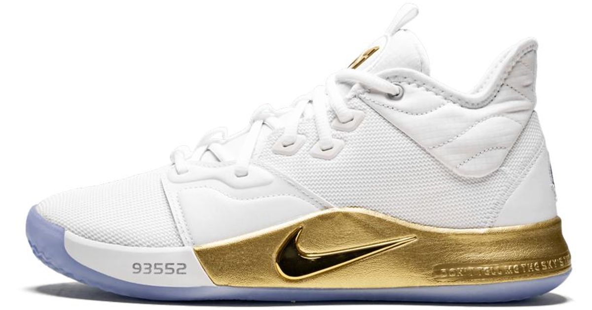 nike pg 3 white metallic gold