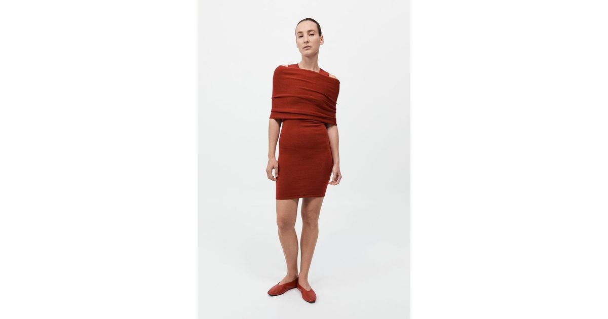 St. Agni Detachable Layer Knit Dress in Red | Lyst