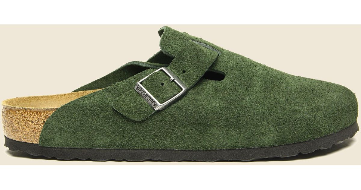 Birkenstock Boston Soft Footbed Clog - Mountain View/suede in Green for Men  - Lyst