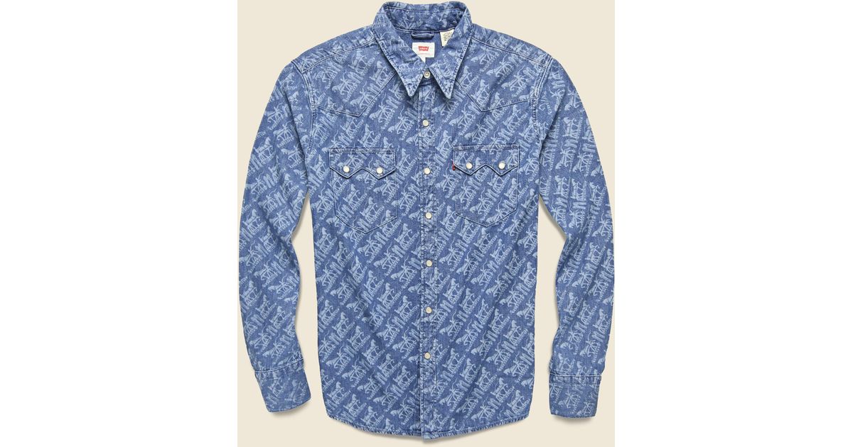 Levi S Premium Cotton Sawtooth Western Shirt Bias Brand Laser In