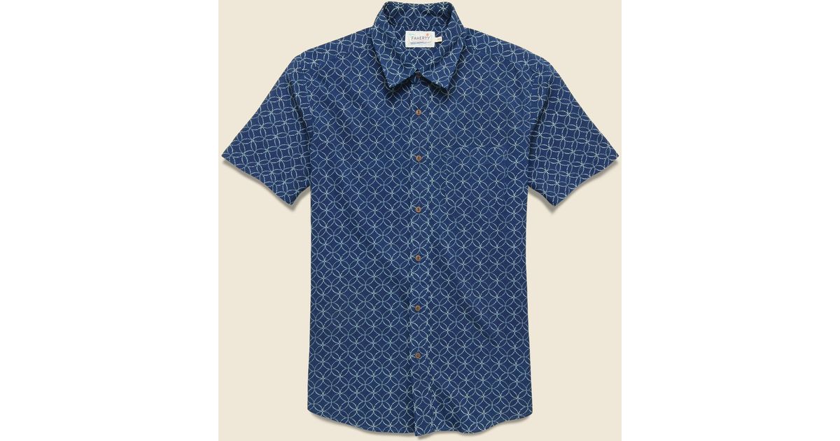 Faherty Tropical Cotton Shirt - Moonlight Batik in Blue for Men | Lyst