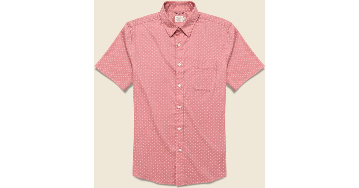 Faherty Movement Shirt - Red Cream Radius in Pink for Men | Lyst