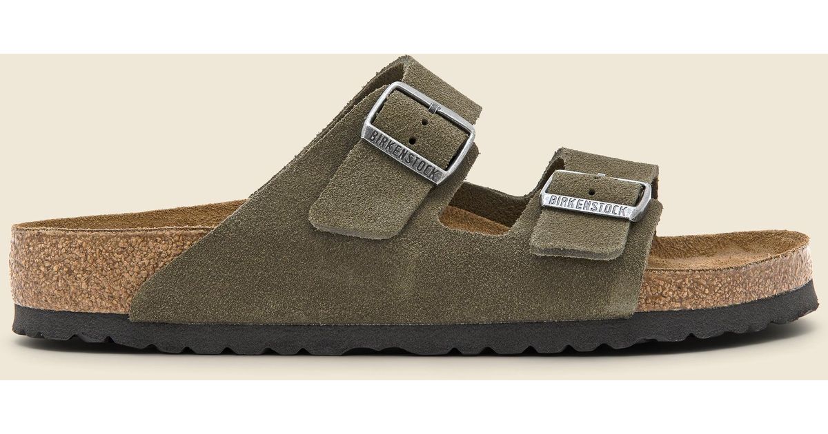 Birkenstock Arizona Suede Sandal Thyme in Brown for Men Lyst