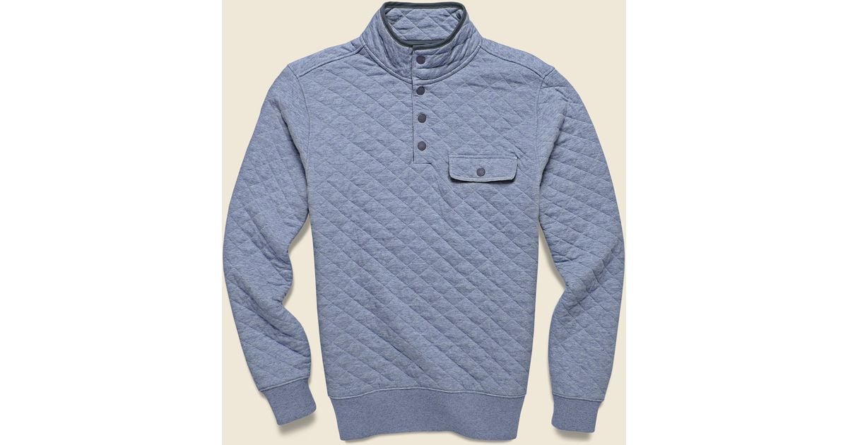 Faherty Epic Quilted Fleece Pullover - Faded Blue Heather for Men | Lyst