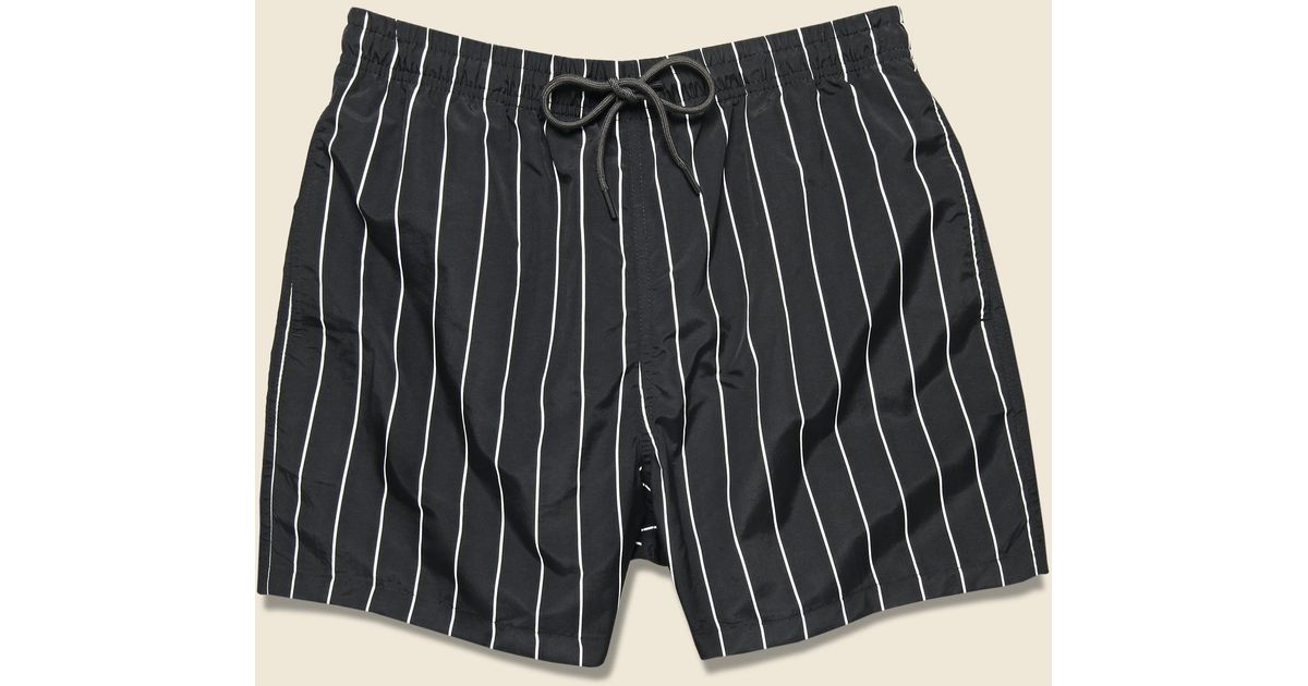 Striped Synthetic Pinstripe Swim Trunk 
