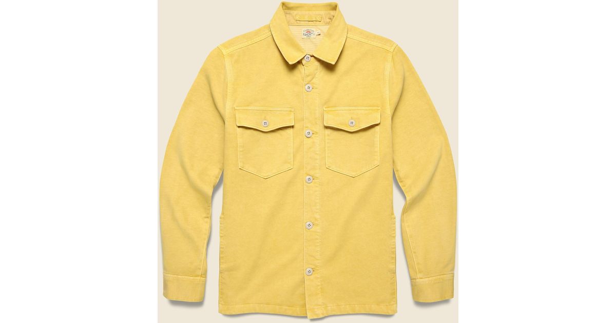 Faherty Jersey Shirt Jacket - Fading Sun in Yellow for Men | Lyst