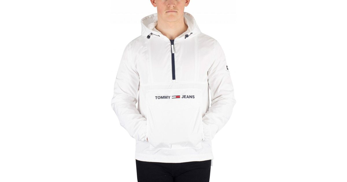 Tommy Hilfiger Classic White Nylon Shell Solid Popover Jacket for Men |  Lyst Canada
