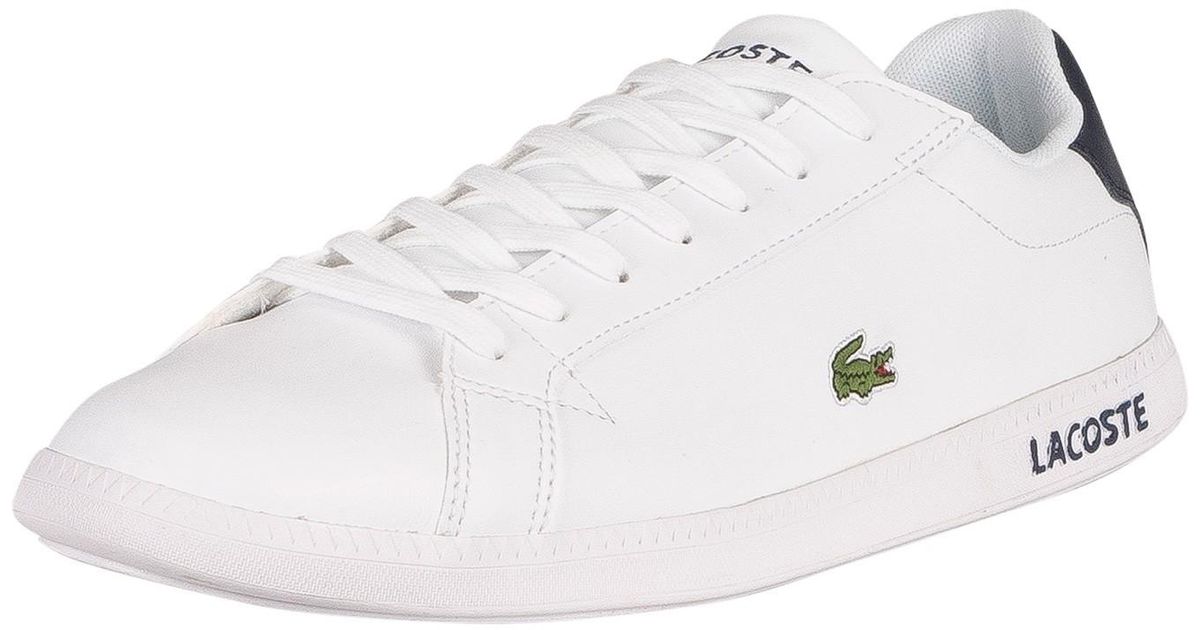 Lacoste Graduate Bl21 1 Sma Leather Trainers in White/Navy (White) for ...