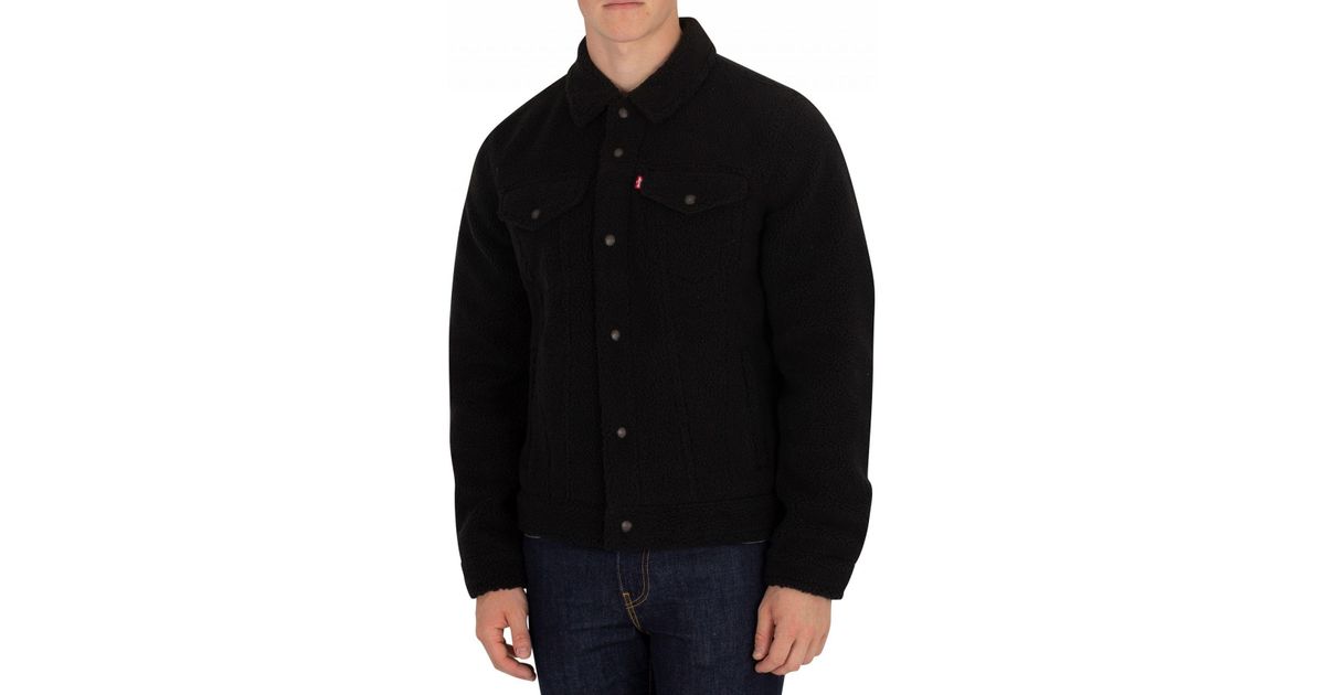 levis sherpa face trucker