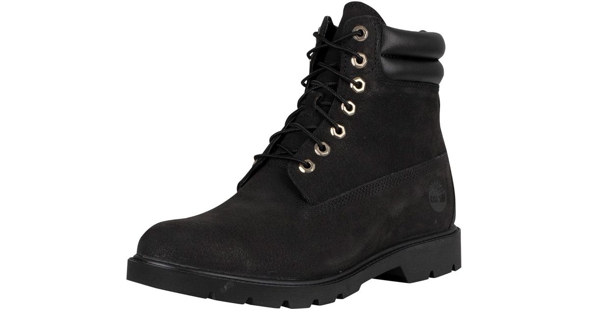 Maak leven discretie Wat Timberland 6-inch Basic Leather Boots in Black for Men | Lyst