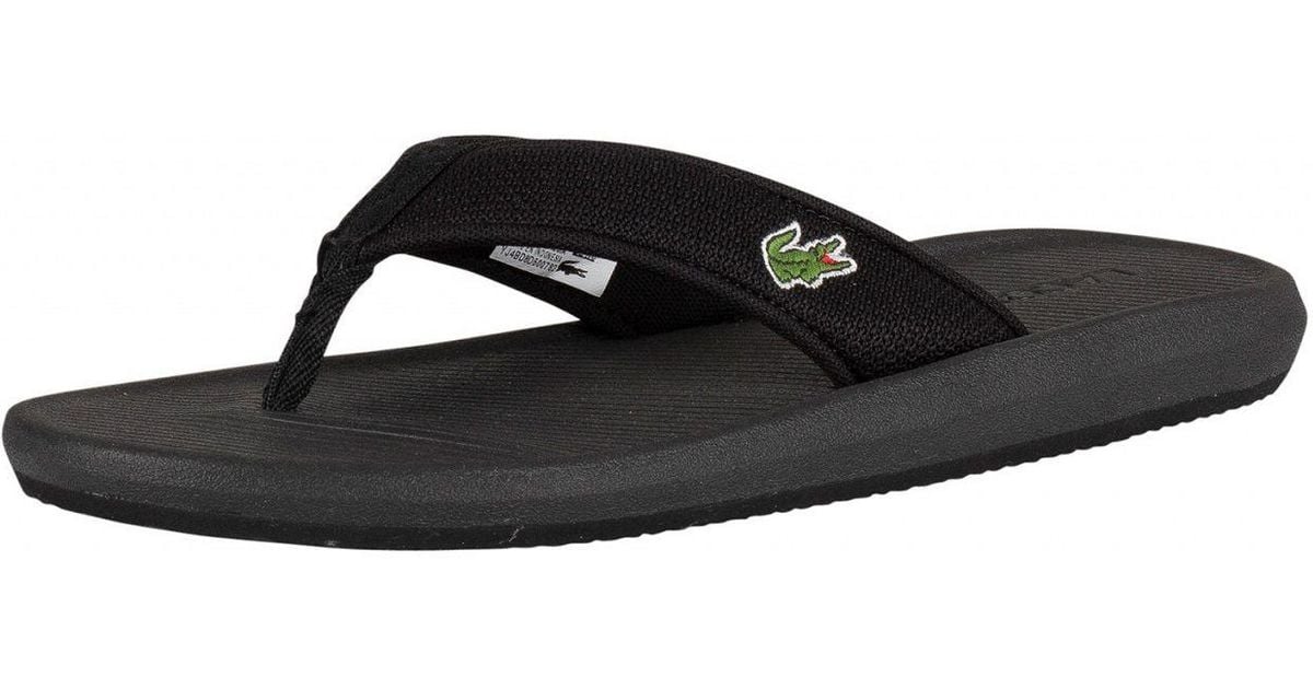 Lacoste Croco 219 2 Mens Black Flip Flops for Men Lyst Canada